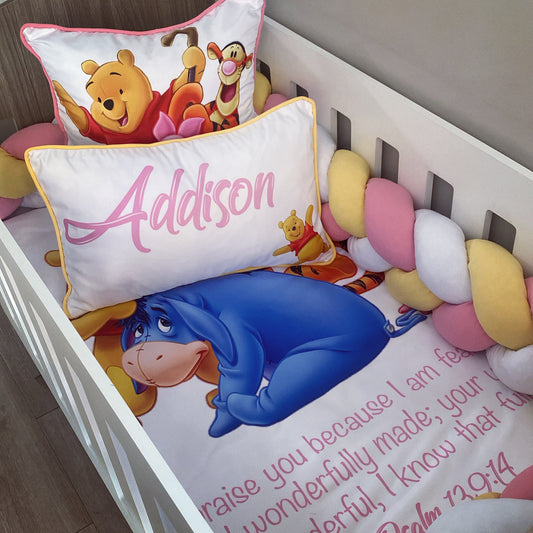 Cot Bedding - Pink Winnie the pooh set 05