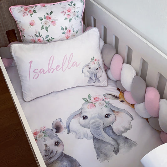 Cot Bedding - Pink Safari Set 35