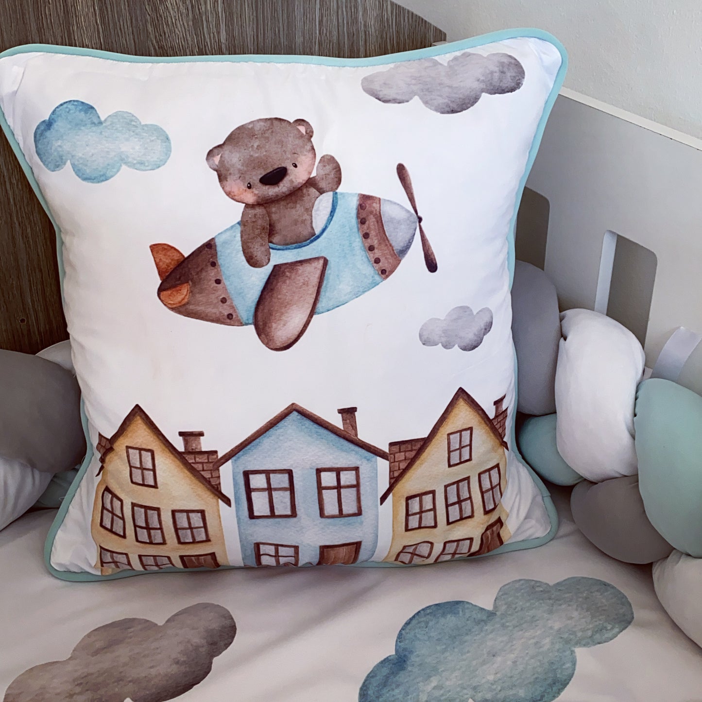 Cot Bedding - Up and Away Bear Set 3