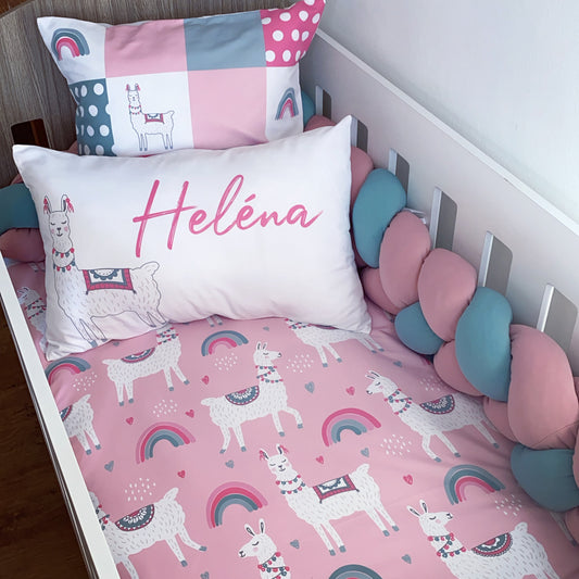 Cot Bedding - Pink Llama Set 04