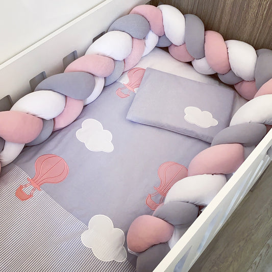 Cot Bedding - Pink Hot Air Balloon Set 05