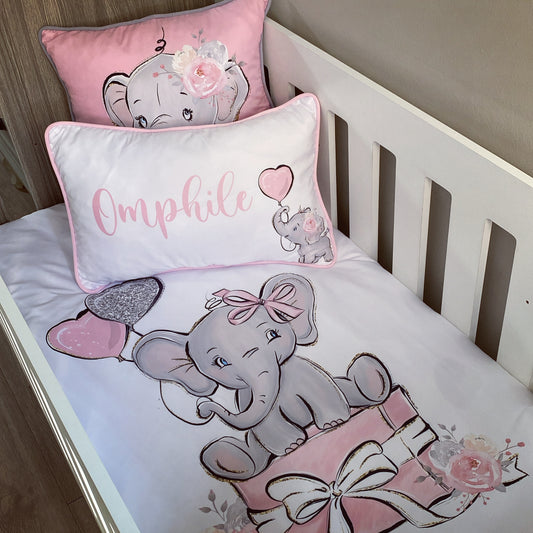Cot Bedding - Pink Elephant Set 42