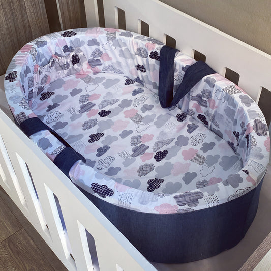 Carry Cot - Pink Clounds 01