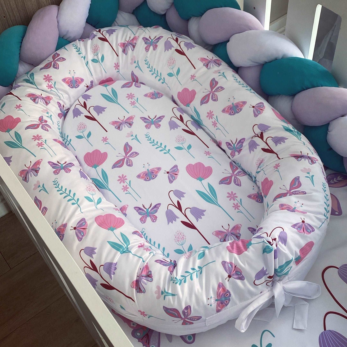 Cot Bedding - Purple Butterfly Set 01