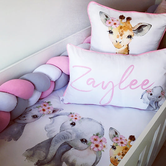 Cot Bedding - Pink Safari Set 39