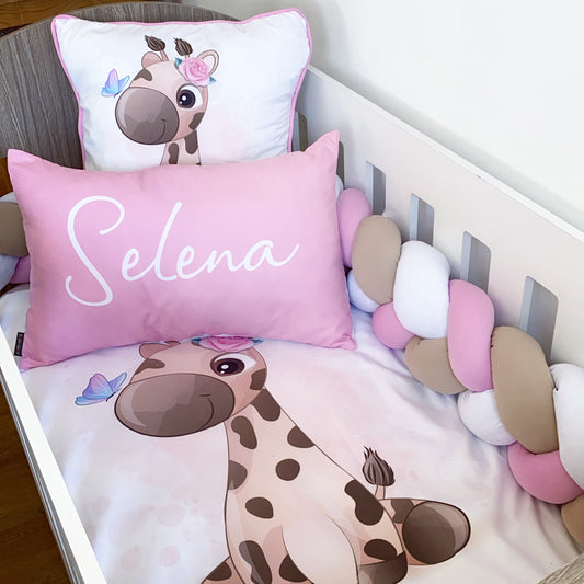 Cot Bedding - Pink Giraffe Set 03