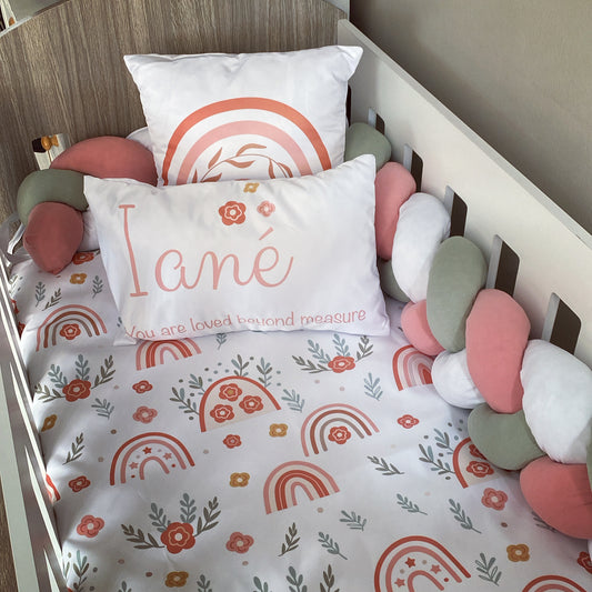 Cot Bedding - Coral Rainbow Set 01