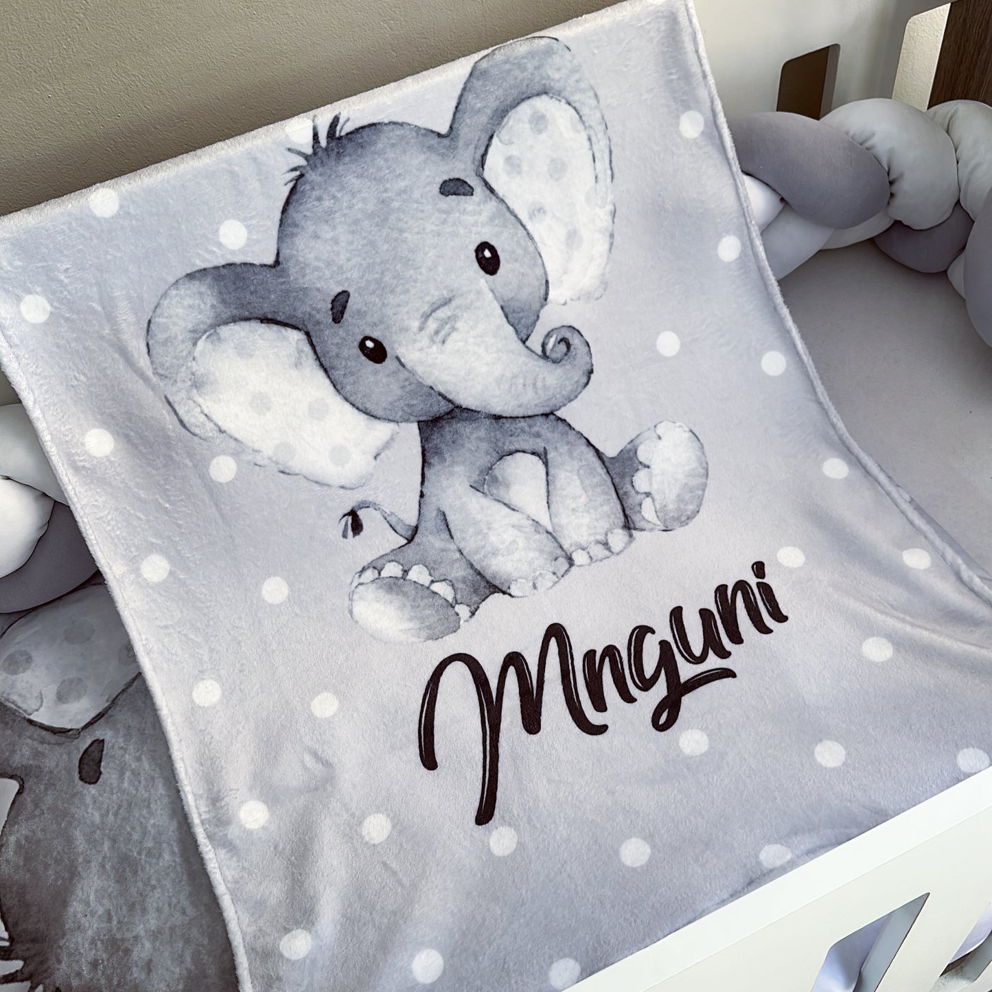 Cot Bedding - Grey Elephant Set 04