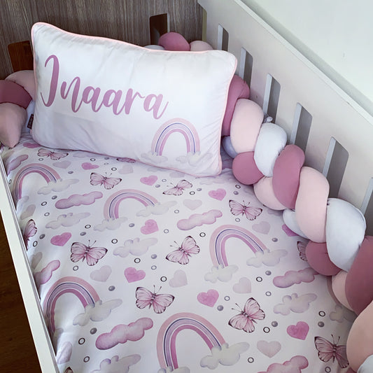 Cot Bedding - Pink Rainbow Set 09