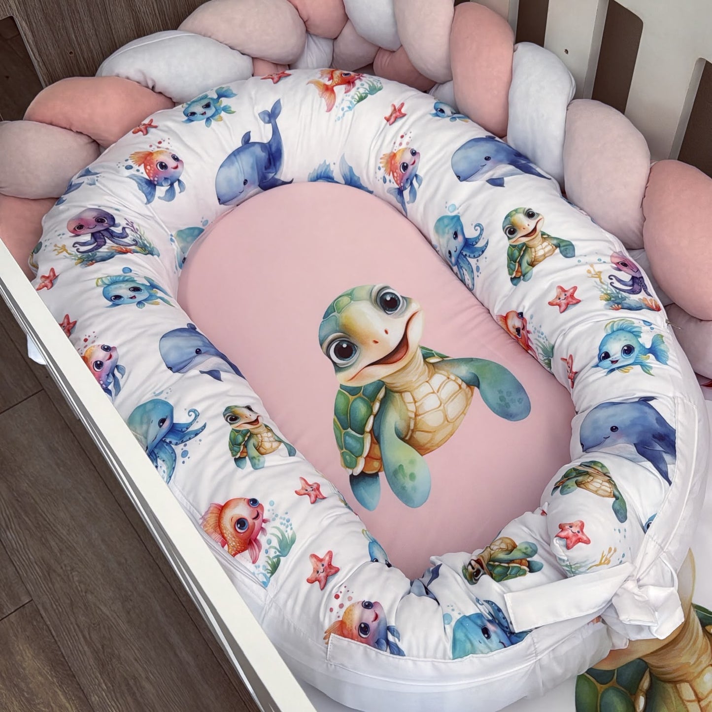 Cot Bedding - Pink Ocean Set 01.1