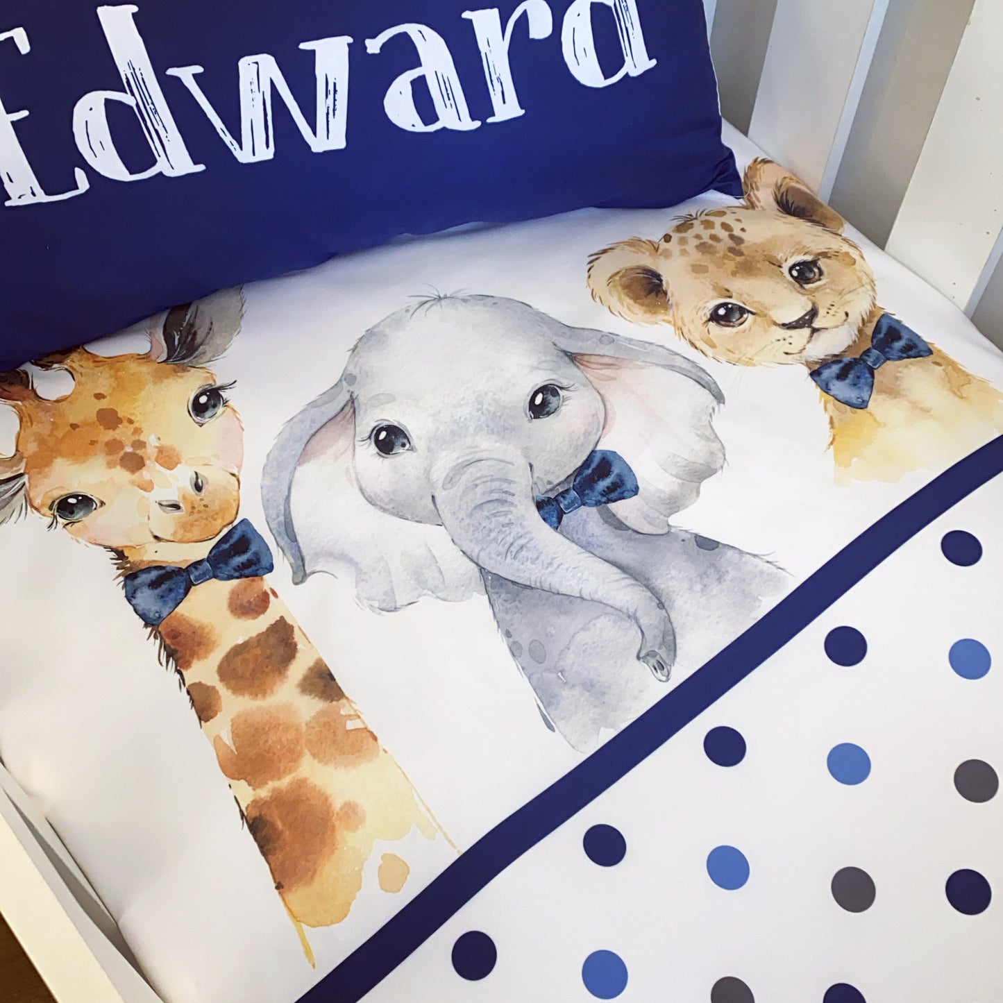 Cot Bedding - Navy Safari Set 03
