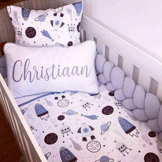 Cot Bedding - Grey Space Set 02