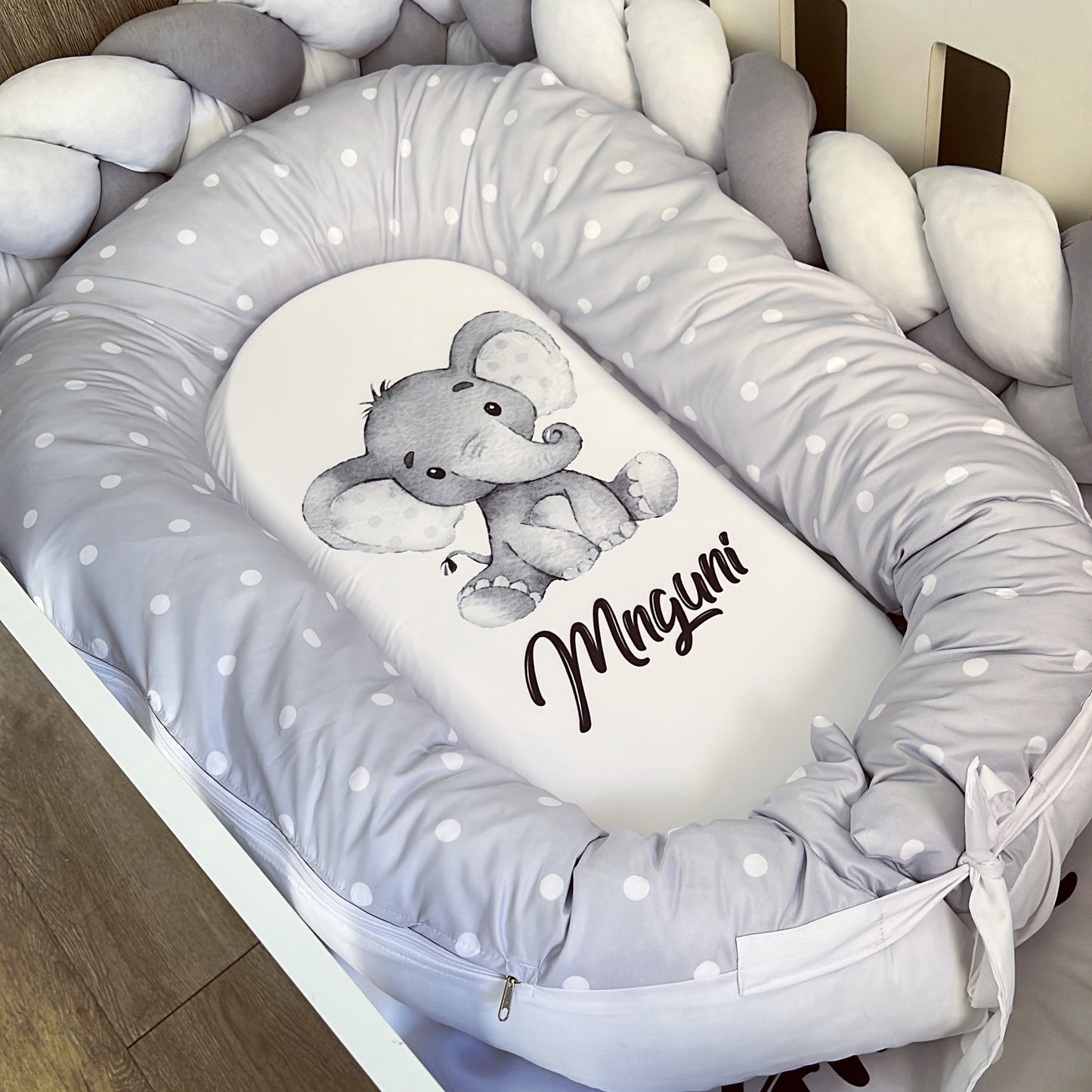 Cot Bedding - Grey Elephant Set 04