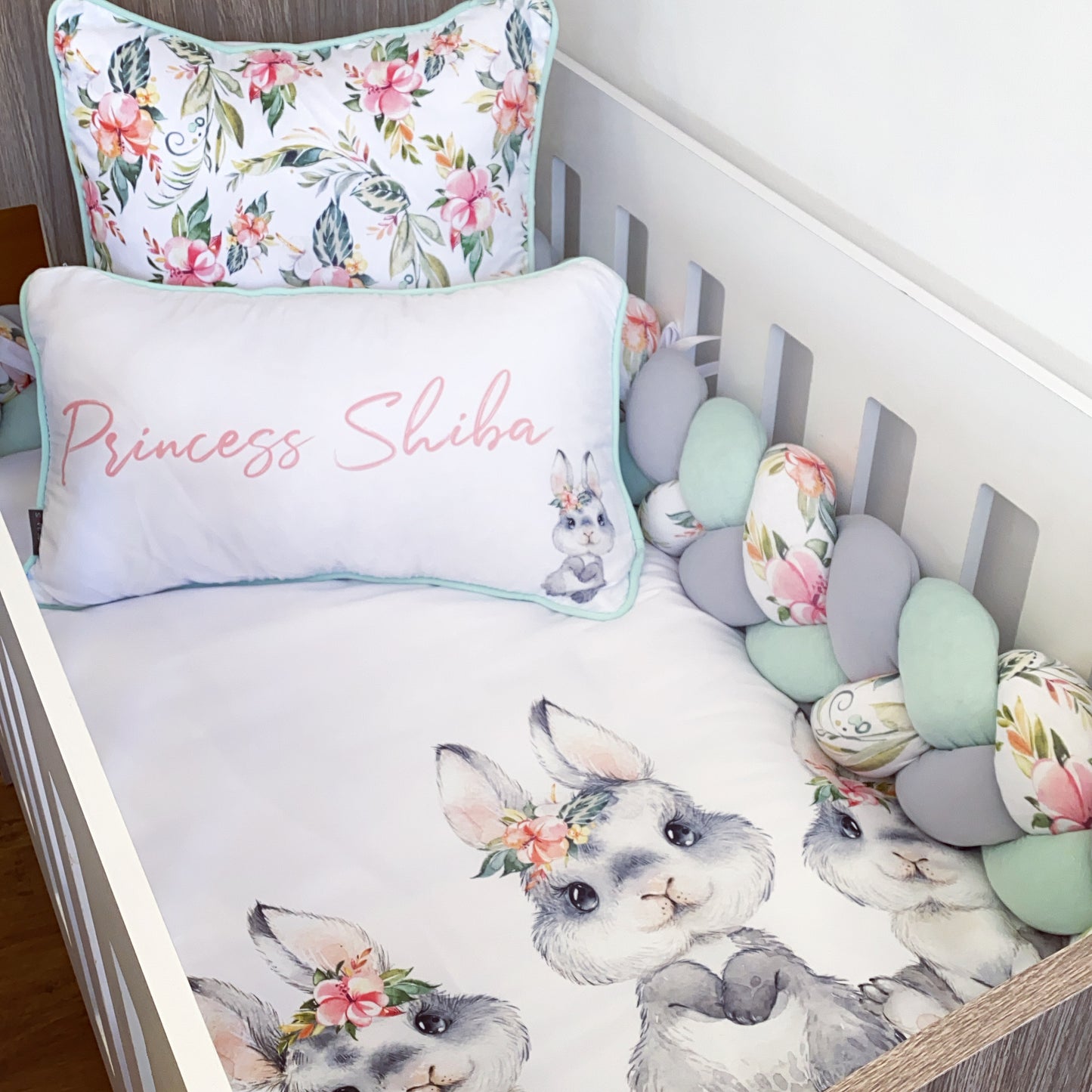 Cot Bedding - Flower Bunny Set 03