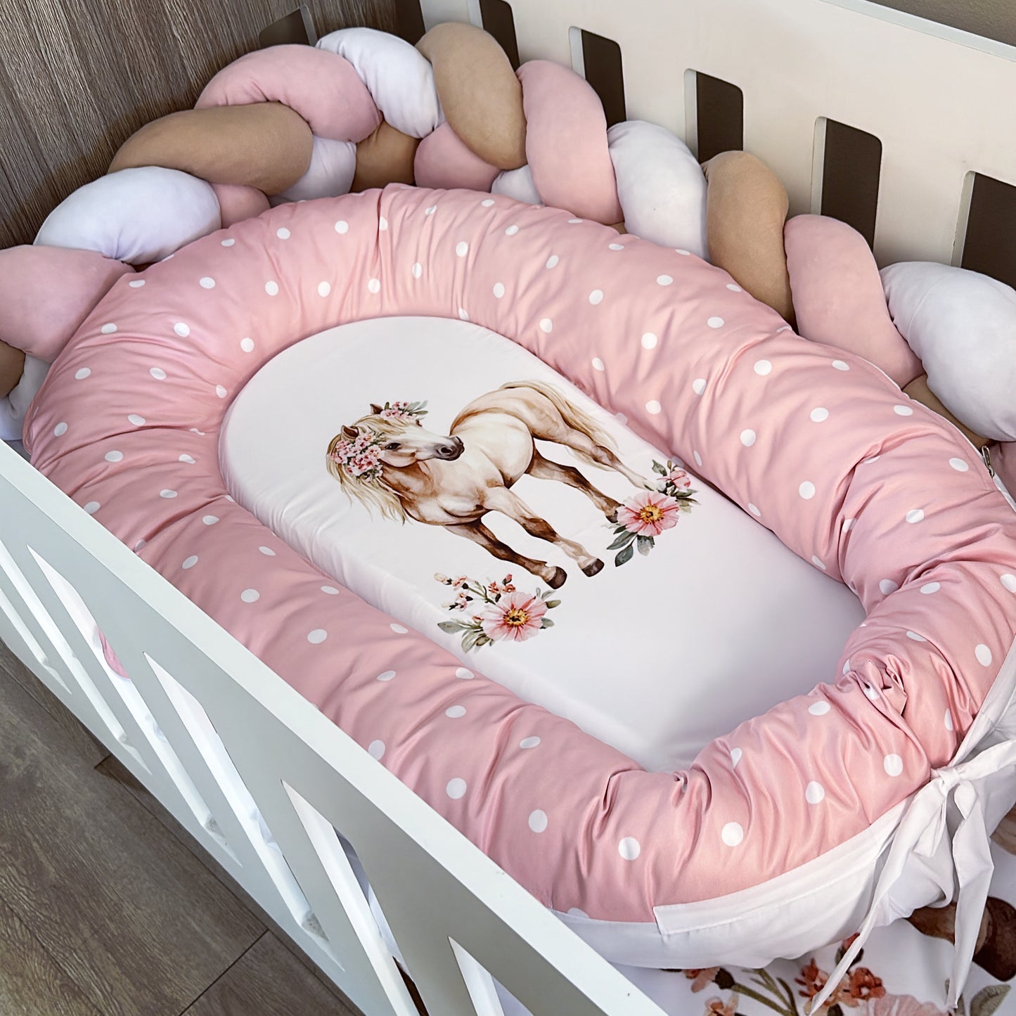 Cot Bedding - Pink Horse Set 01