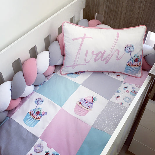 Cot Bedding - Pink Cupcake Set 01