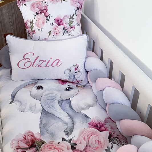 Cot Bedding - Pink Elephant Set 45