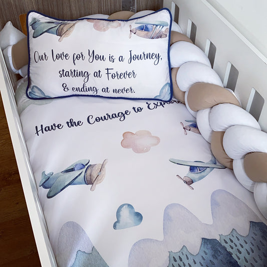 Cot Bedding - Stone Plane Set 01