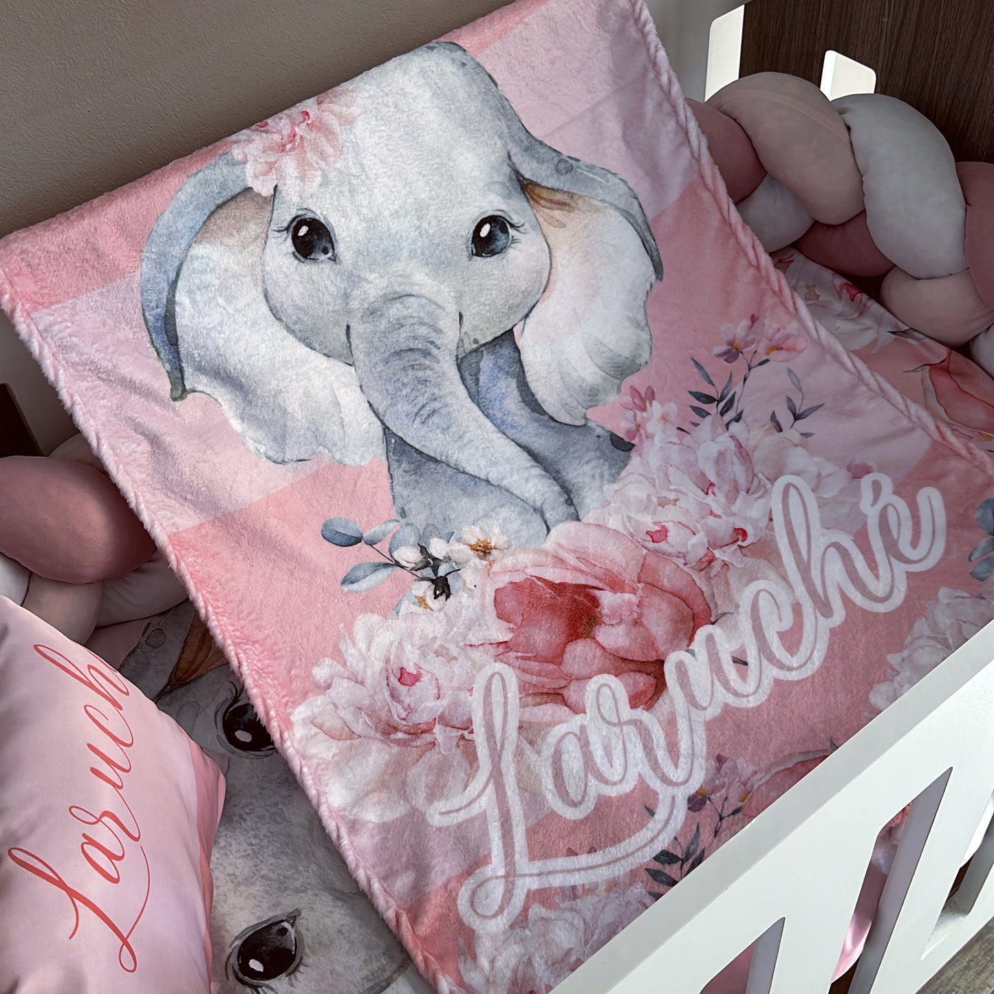 Cot Bedding - Pink Elephant Set 18