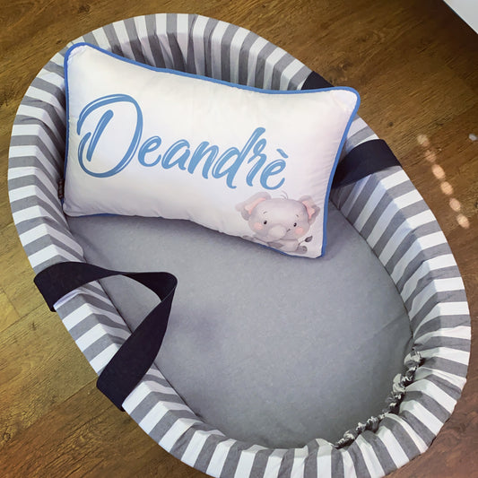 Carry Cot - Grey Stripe 01