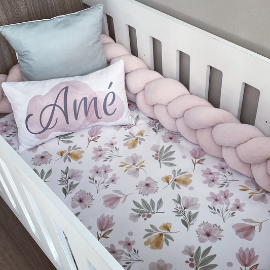 Cot Bedding - Pink Flower Set 02