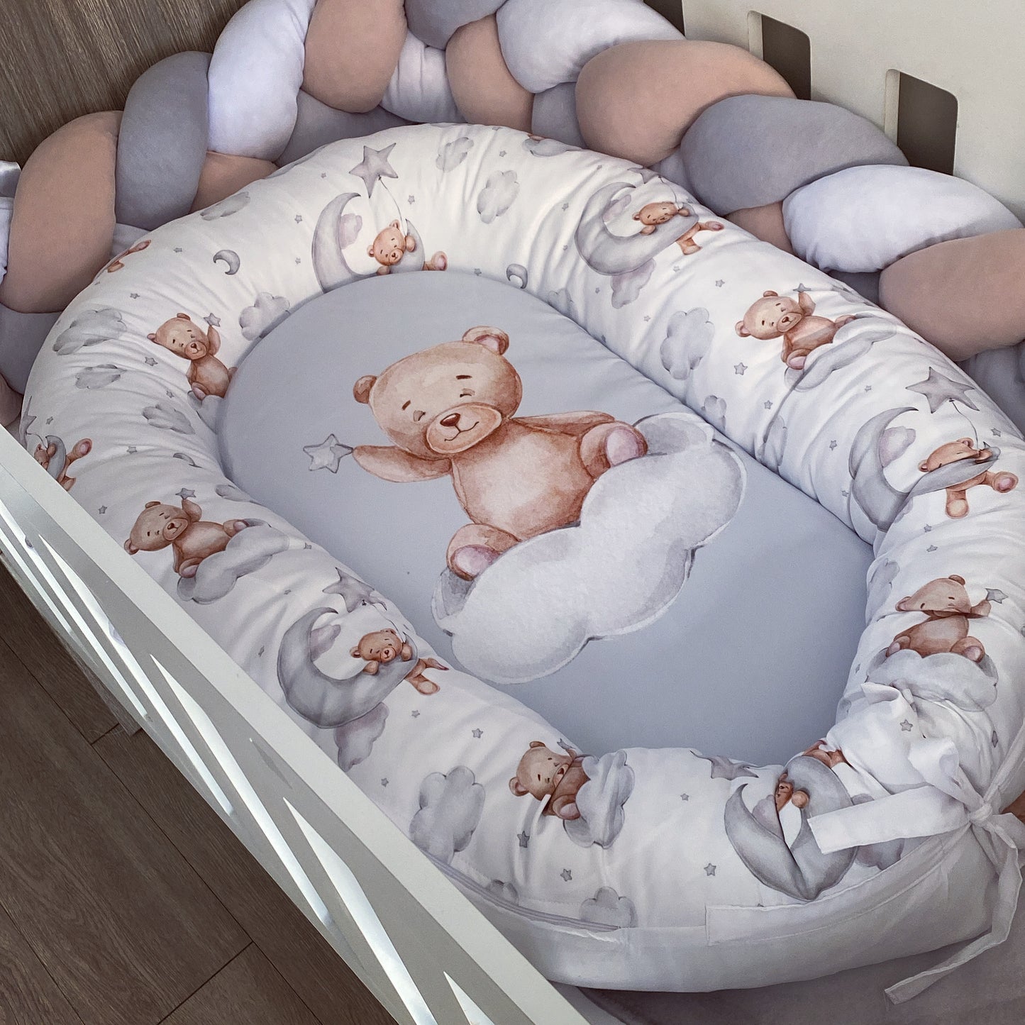 Cot Bedding - Grey Bear Set 01