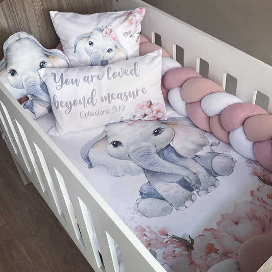 Cot Bedding - Pink Elephant Set 20