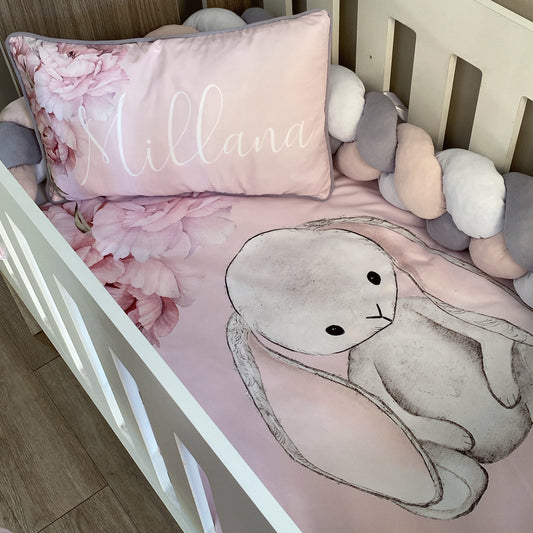 Cot Bedding - Pink Bunny Set 29