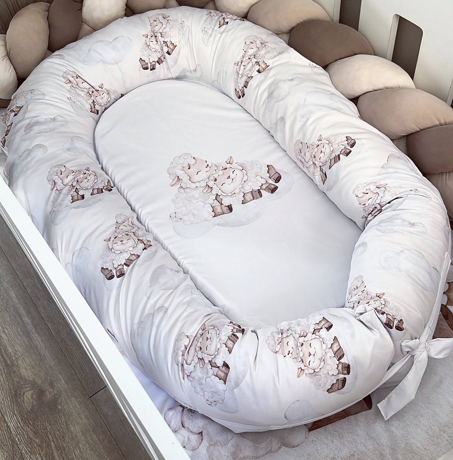Cot Bedding - Beige Sheep Set 01