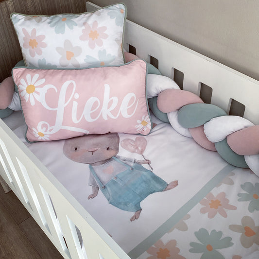 Cot Bedding - Pink Sage Bunny Set 02