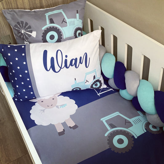 Cot Bedding - Navy Farm Set 03