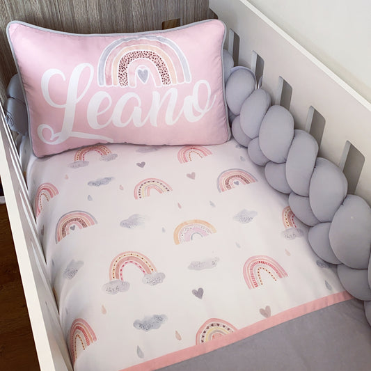 Cot Bedding - Pink Rainbow Set 08