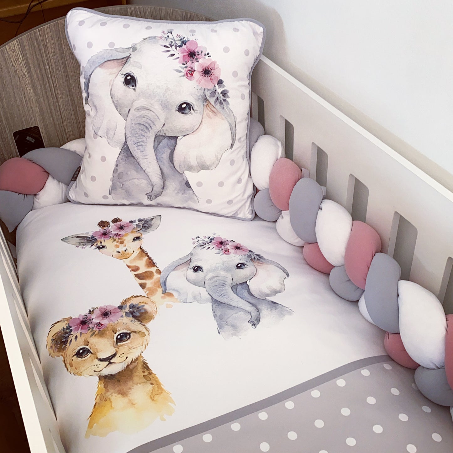 Cot Bedding - Pink Safari Set 36