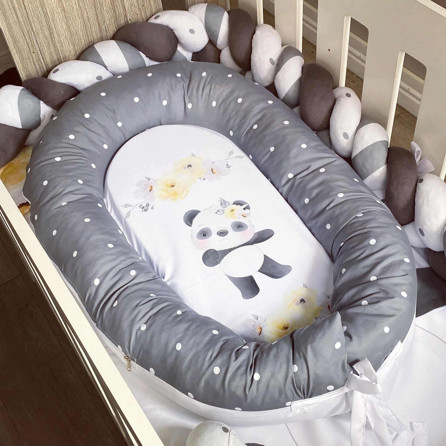 Cot Bedding - Yellow Panda Set 01