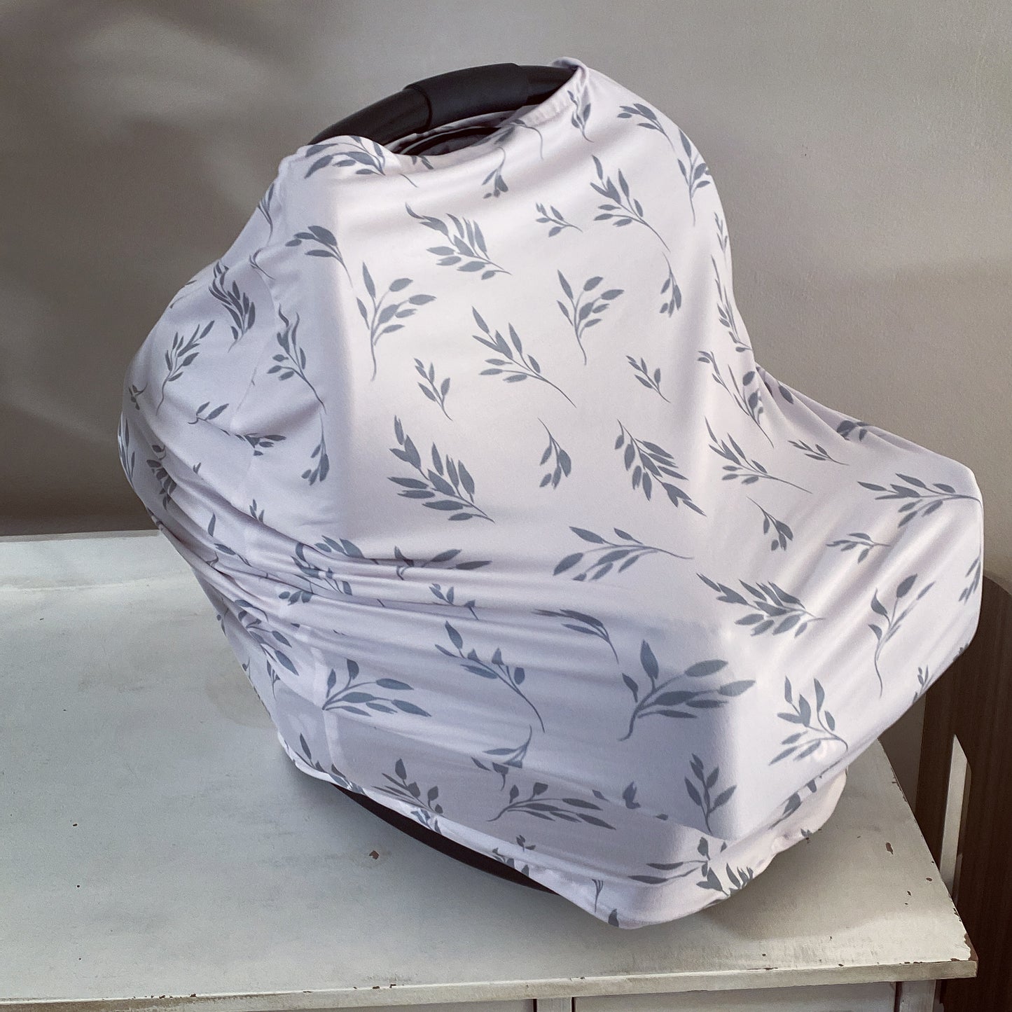 Cot Bedding - Aqua Leaves Set 01