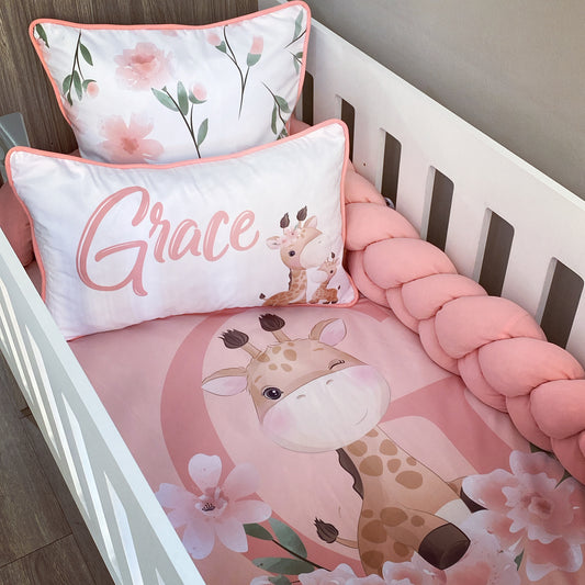 Cot Bedding - Pink Giraffe Set 04