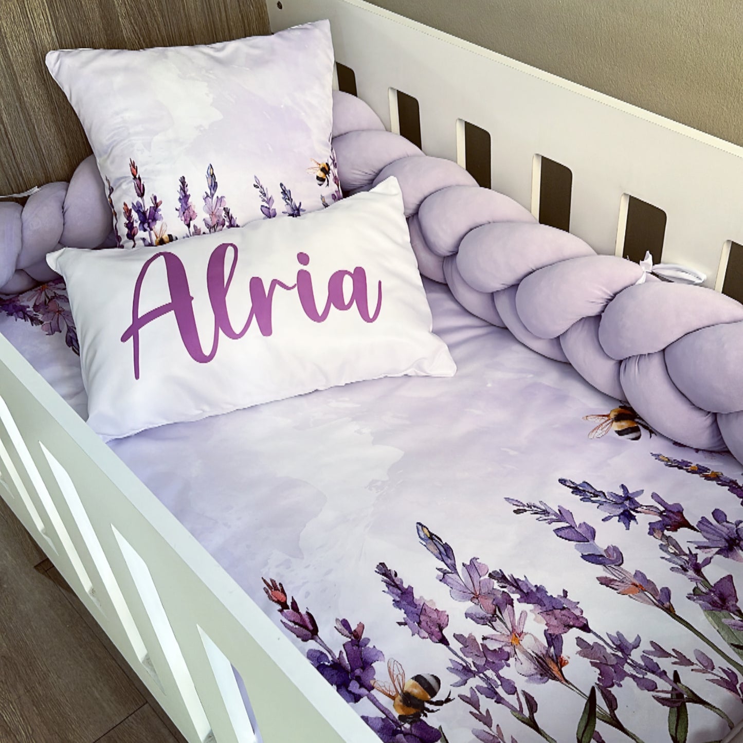 Cot Bedding - Lilac Floral Set 03