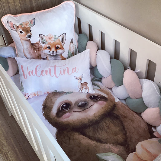 Cot Bedding - Pink Woodlands set 06