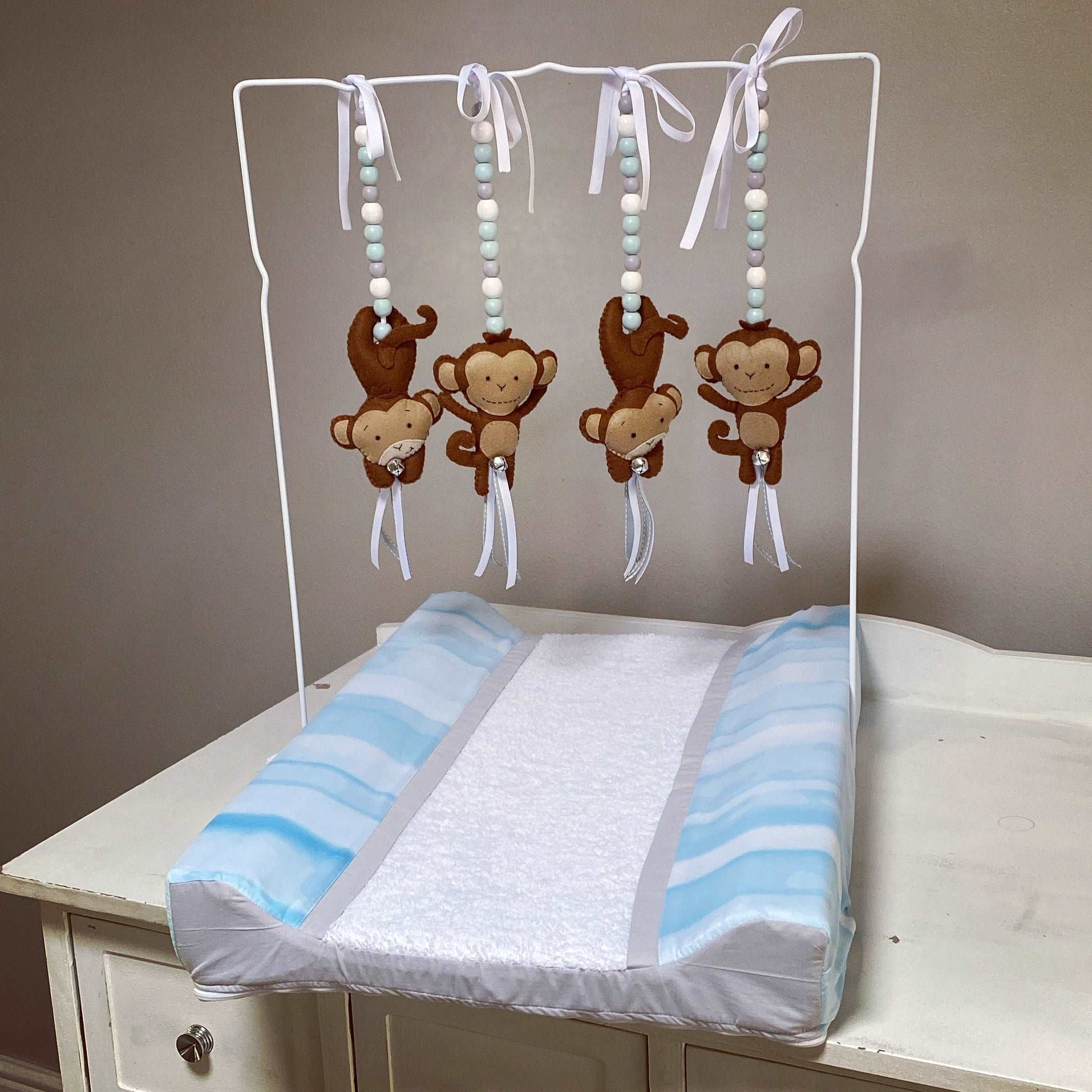 Cot Bedding - Blue Monkey Set