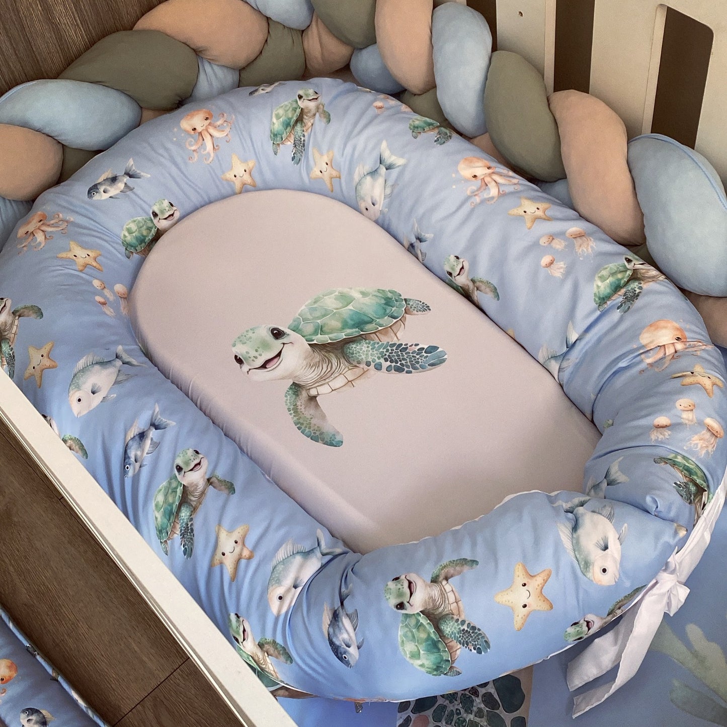 Cot Bedding - Coral Turtle Set 03