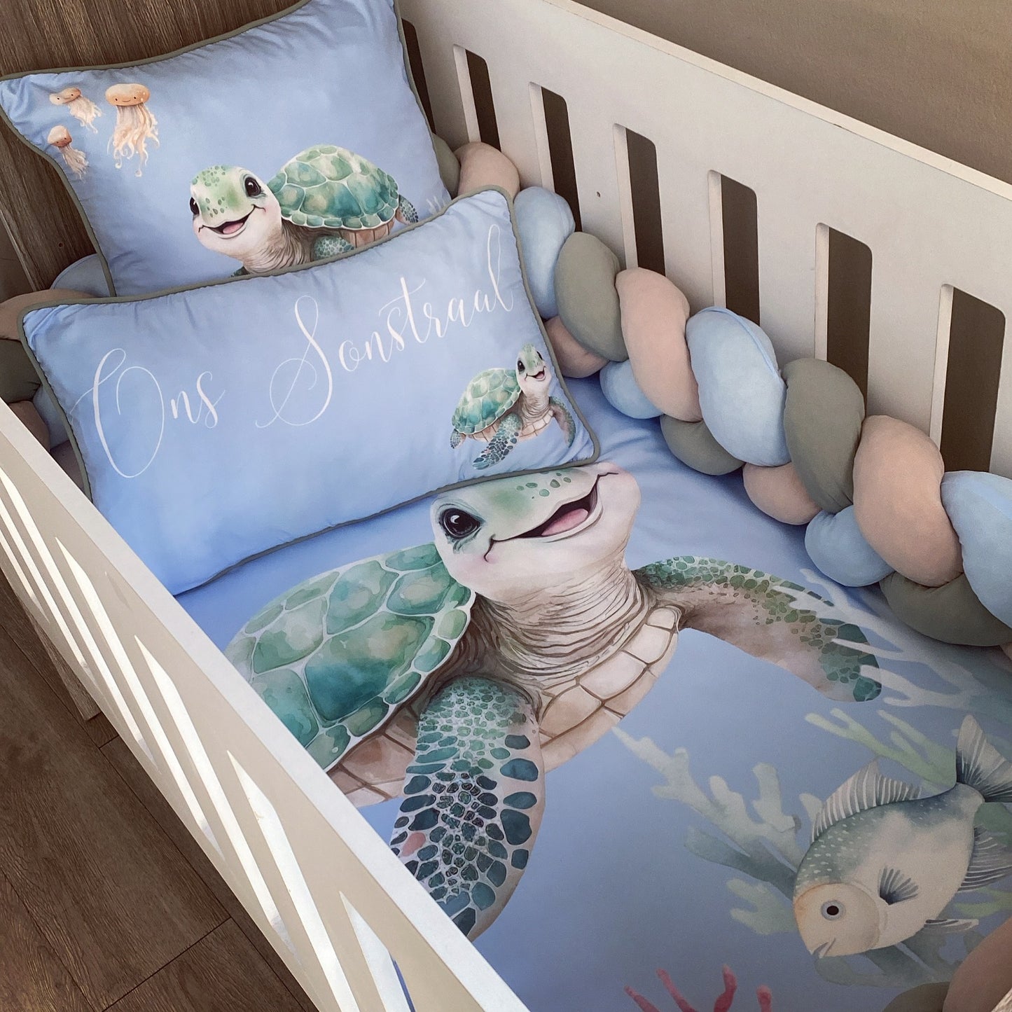 Cot Bedding - Coral Turtle Set 03