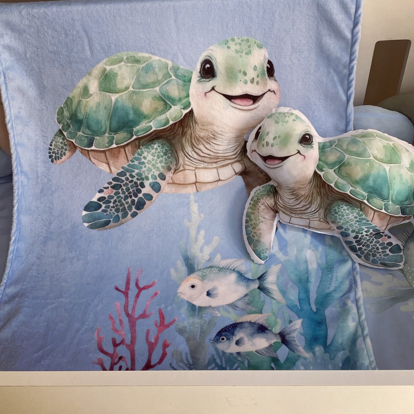 Cot Bedding - Coral Turtle Set 03