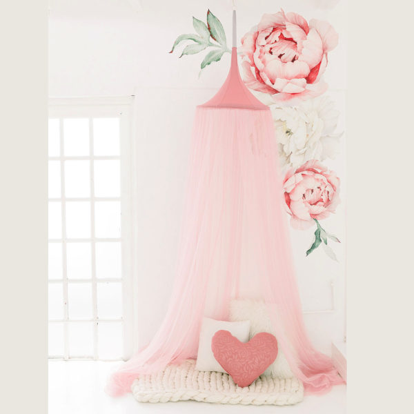 Hanging Tent Canopy Netting - Pastel Pink