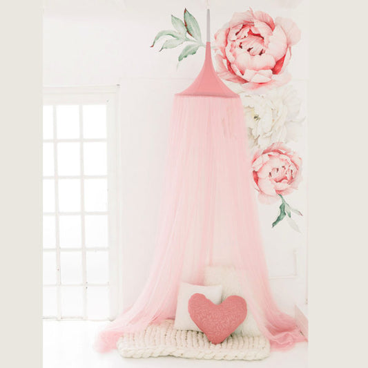 Hanging Tent Canopy Netting - Pastel Pink