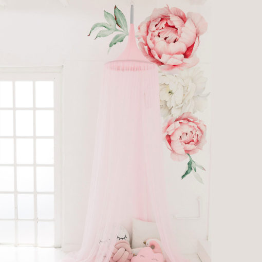 Hanging Tent Canopy Netting - Pastel Pink