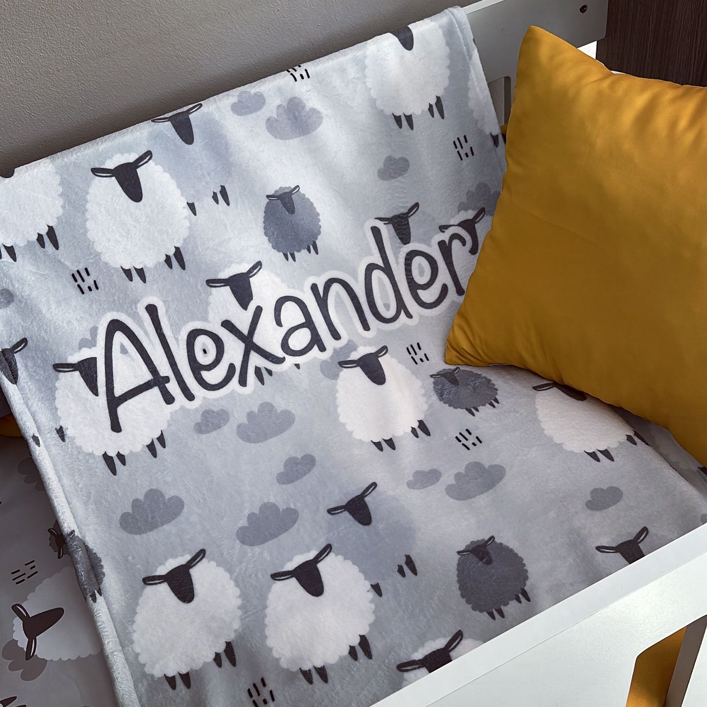 Cot Bedding - Mustard Sheep Set 01