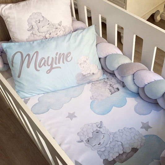 Cot Bedding - Blue Sheep Set 02