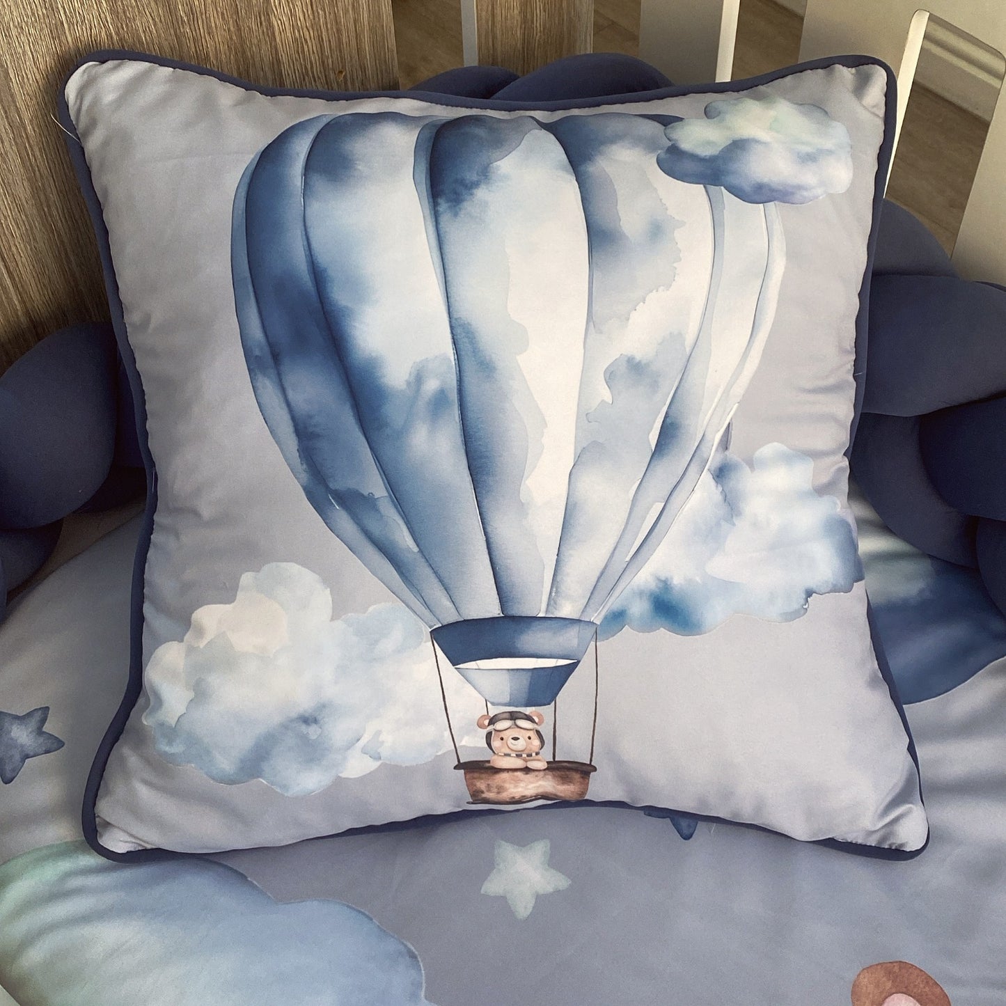 Cot Bedding - Blue Plane Set 03