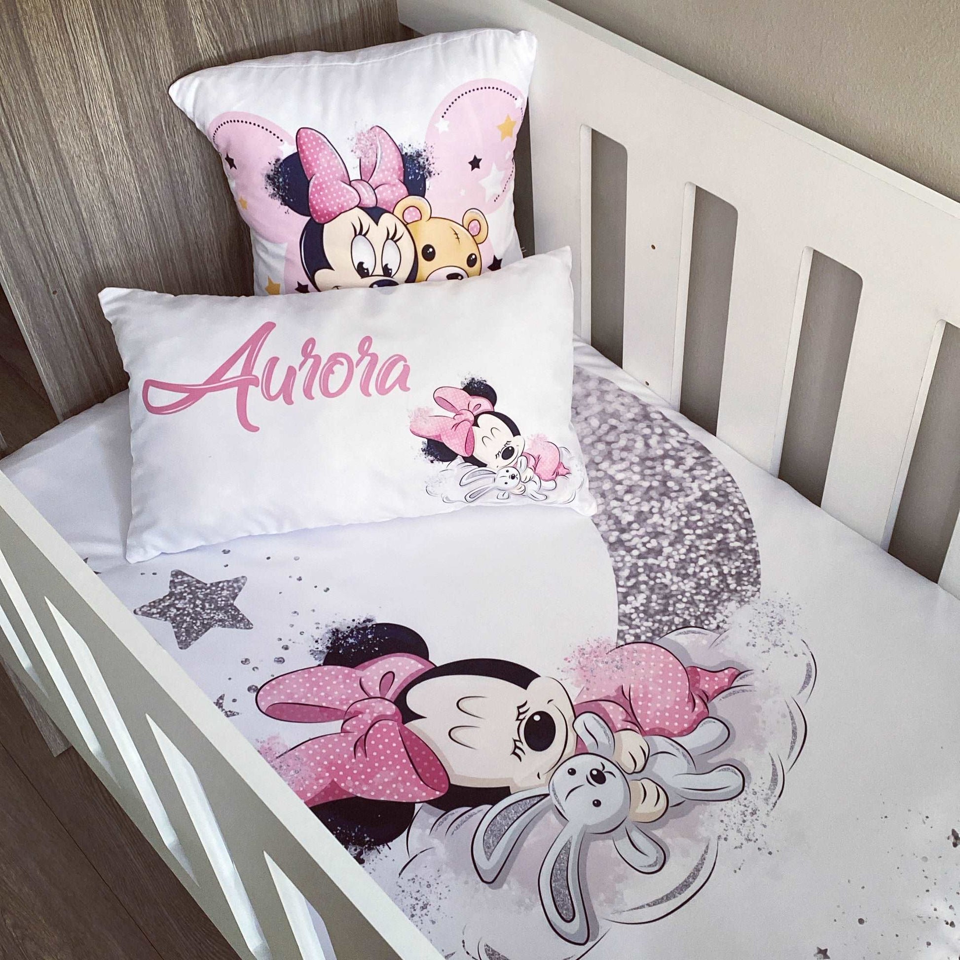 Cot Bedding - Pink Minnie Set 01