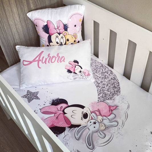 Cot Bedding - Pink Minnie Set 01